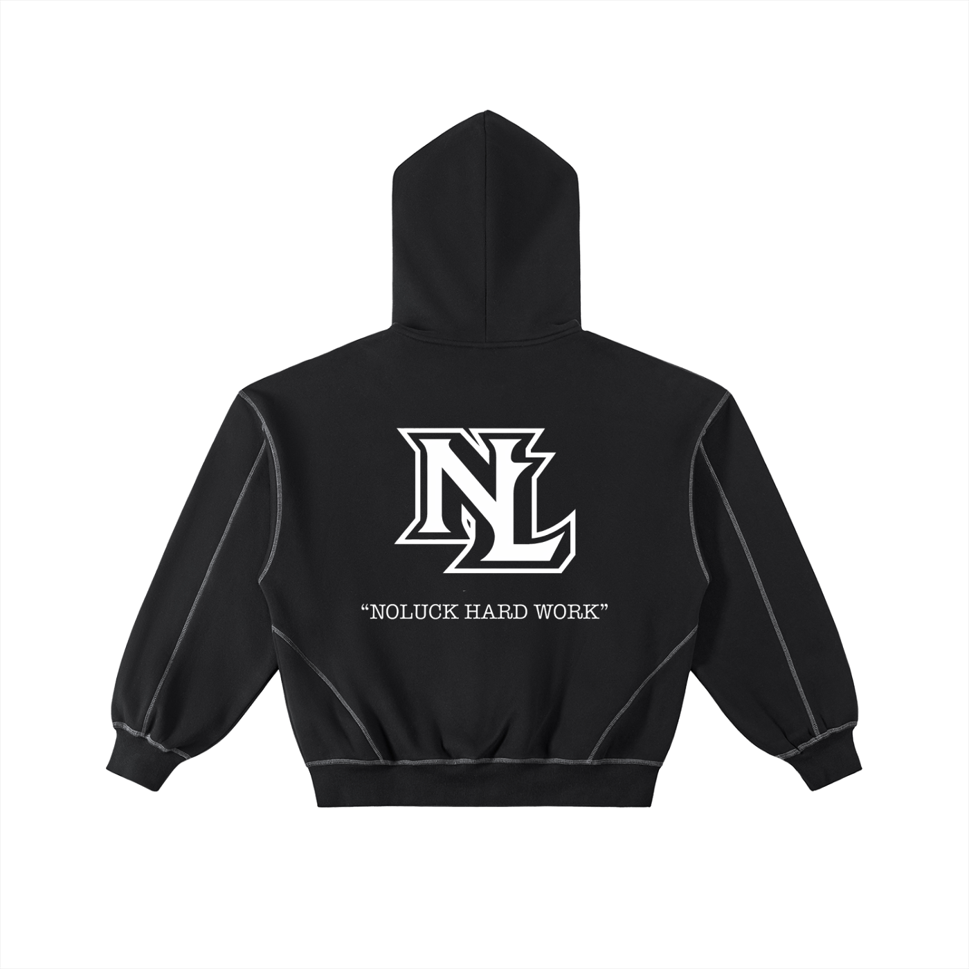 Contrast-Stitched Boxy Fleece Zip Hoodie (SIZE UP)
