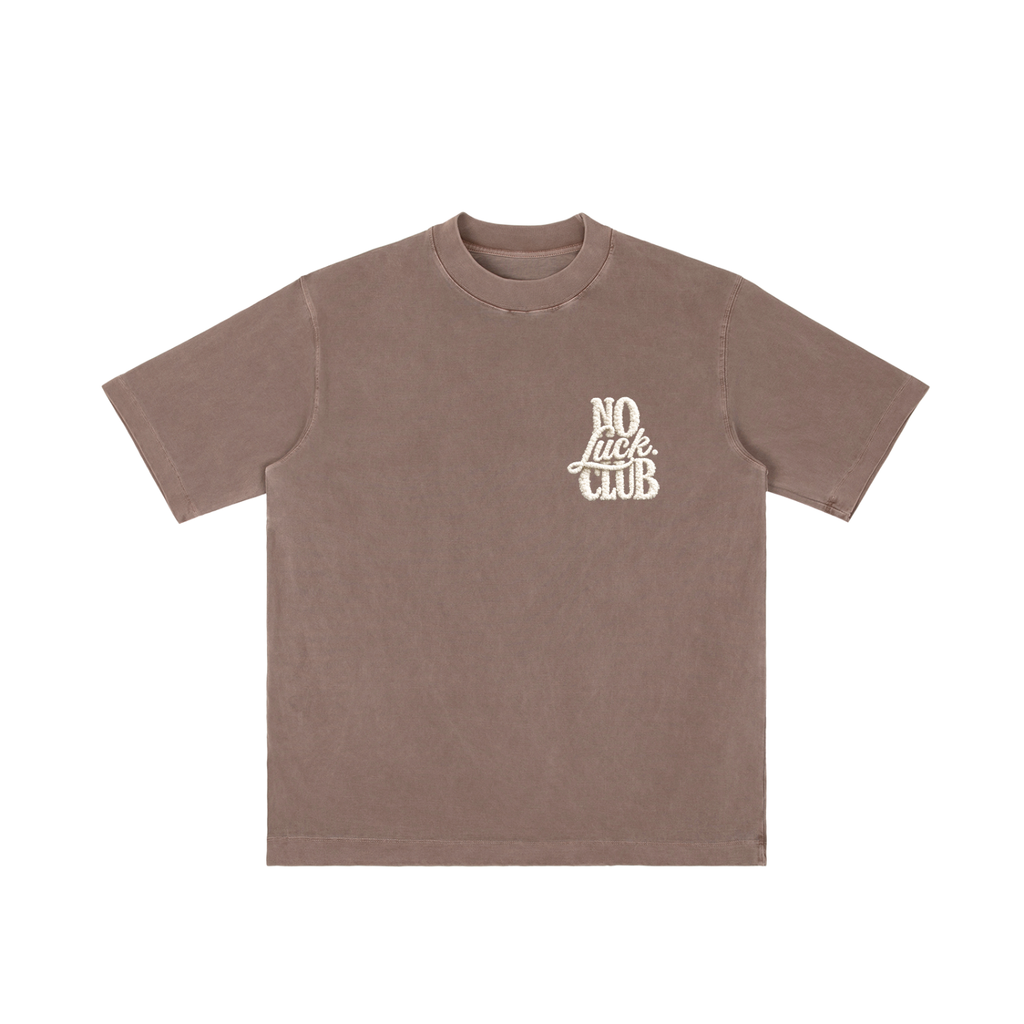 Vintage Wash Drop Shoulder T-shirt Coffee with cream